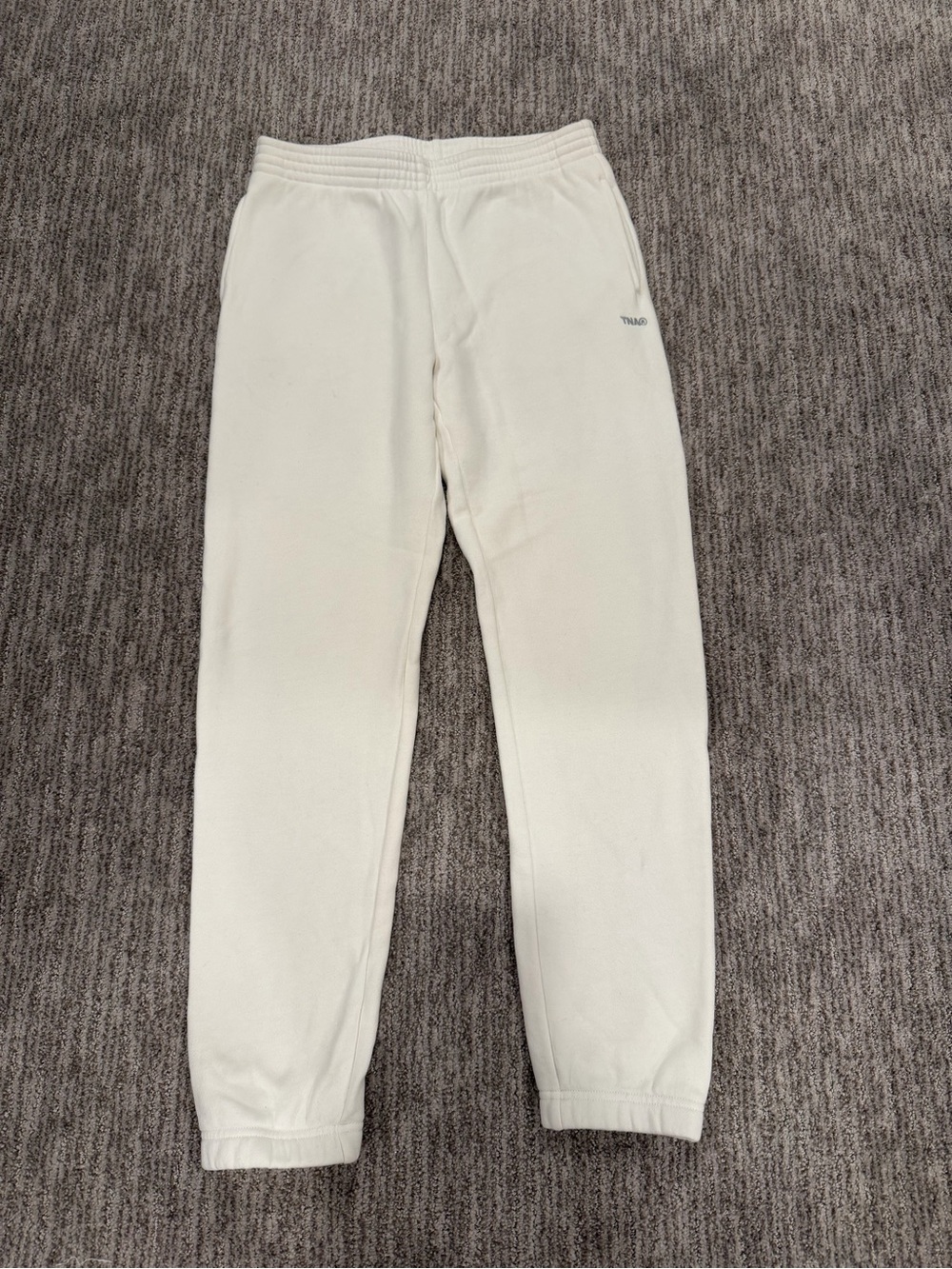 Aritzia TNA Cozy Fleece Perfect Fit Sweatpants White Joggers Size Small